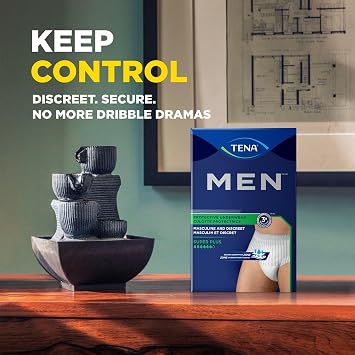 TENA Men Super Plus Protective Underwear, Heavy Absorbency, 16 ct | Disposable, Incontinence, Small/Medium