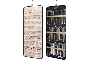 BAGSMART Hanging Jewelry Organizer Storage Roll