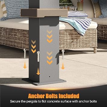 Louvered Pergola 10' x 12' Outdoor Aluminum Pergola with Adjustable Top for Decks, Gardens and Backyards, Gray