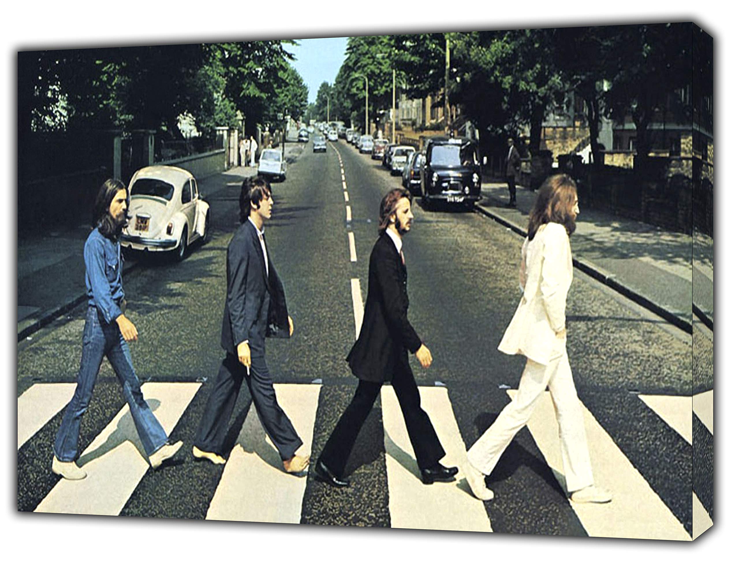 ARTSPRINTS English Rock band Abbey Road Photo Print ON Wood Framed Canvas Wall Art 12x 8inch(30x 20 cm) -18mm depth