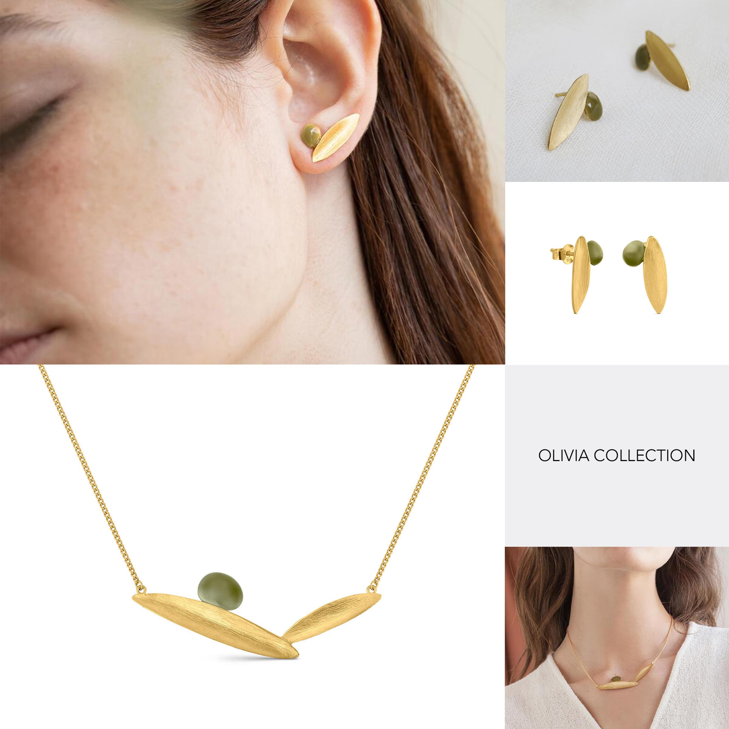 BRACCIALE DORATO OLIVIA | Disegnato da Clara Niubò | Collezione Olivia | Bracciale in metallo placcato oro 24K | d'oro