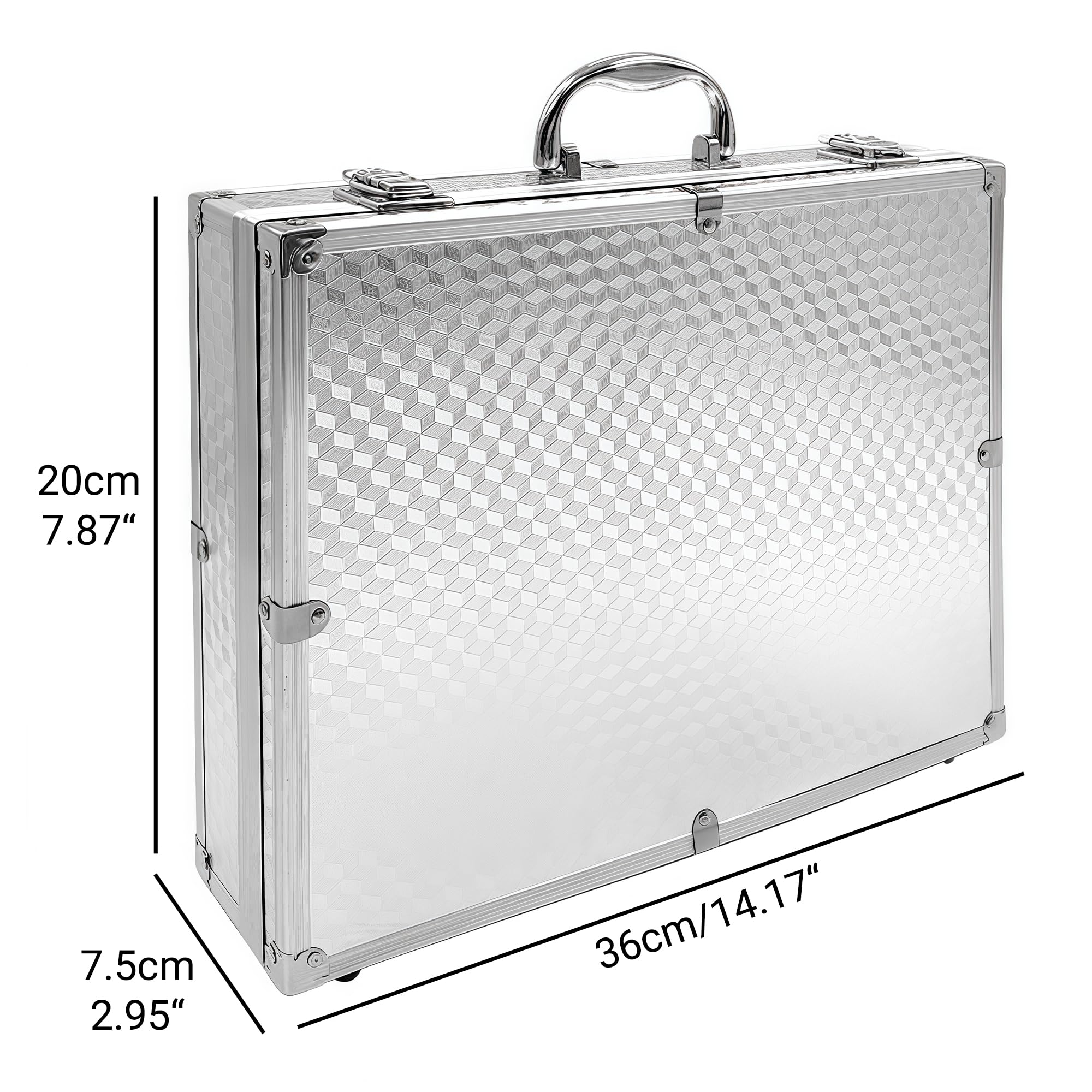Musiin Audio Equipment Microphone Portable Case, with a sturdy aluminum alloy structure, suitable for storing and transporting audio equipment, wireless microphone systems, and camera gear (Silver)
