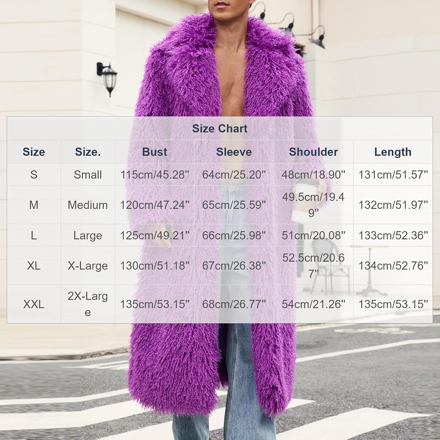 Men's Fluffy Faux Fur Coat, Winter Warm Long Jacket, Trendy Apparel