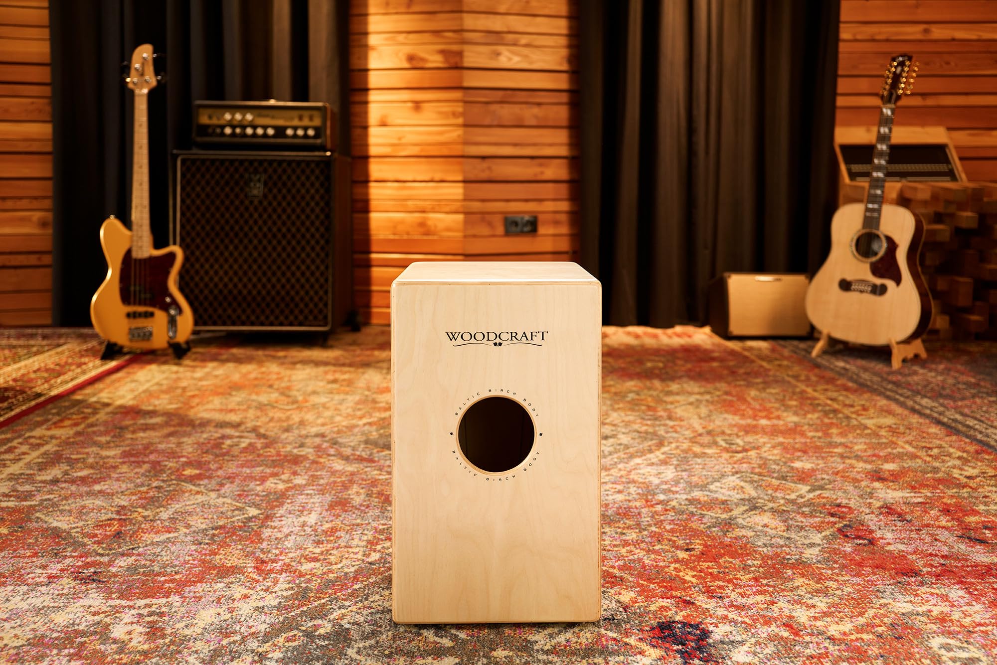 Meinl Percussion Woodcraft Cajon Instrument - Grande Drum Box con Suono Snare e Suono Basso Profondo - Superficie di Suono Espresso Burst (WC100EB)