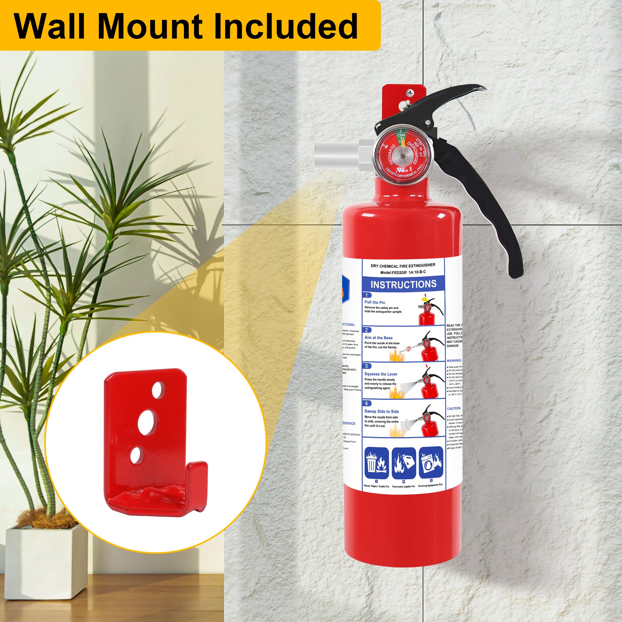ABC Fire Extinguishers - 2 Pack with Mount -8 ABC Fire Extinguishers - 2 Pack with Mount -8