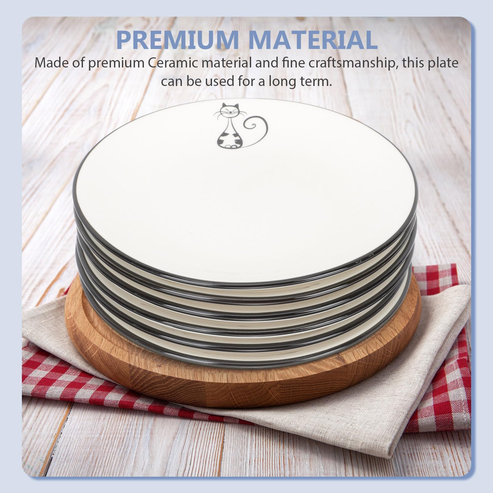 Plat en Céramique, Lot de 6 Assiettes Rondes pour Desserts et Snacks