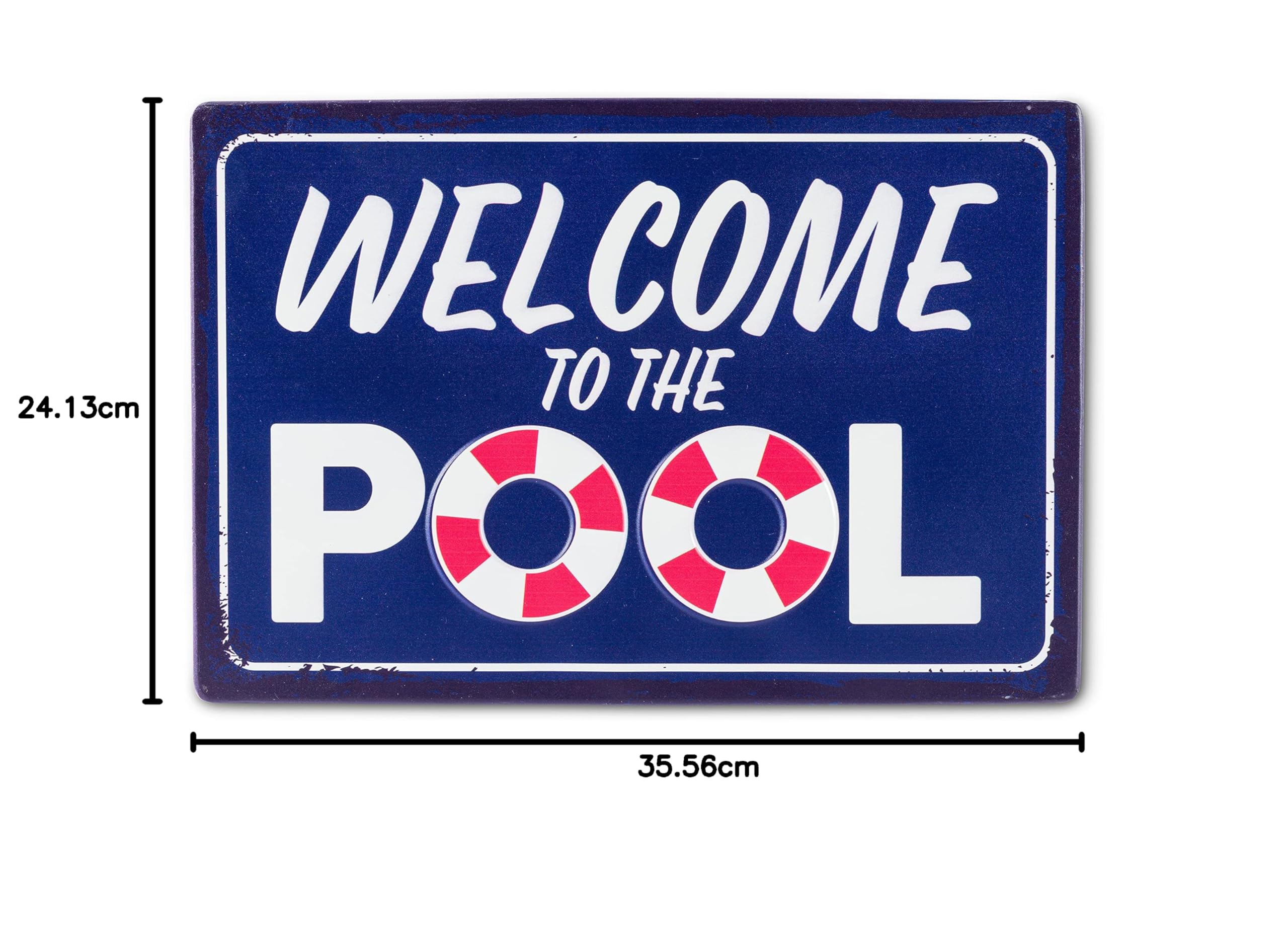 Abbott Collection 27-POOL-962 - Señal de bienvenida a la piscina, color azul