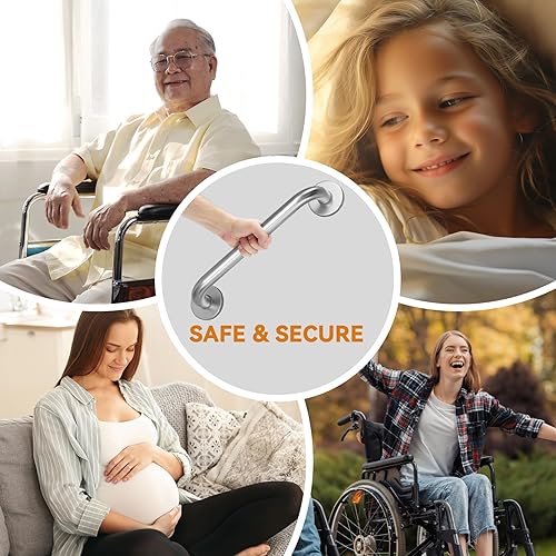 Miniatura 3 de AmazerBath Barras de apoyo para ducha para personas mayores antideslizantes, barra de seguridad para el baño para personas necesitadas, barras de