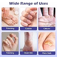 Vista 6 de Kit profesional de manicura y pedicura con molinillo de uñas eléctrico, taladro de uñas inalámbrico de 10 velocidades con luz LED, lima de uñas