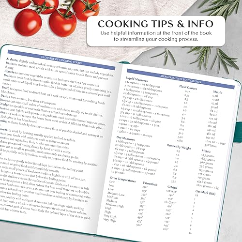 Vista 48 de Legend - Libro de recetas familiar en blanco para escribir tus propias recetas, diario de cocina vacío, cuaderno de cocina personalizado, tapa dura