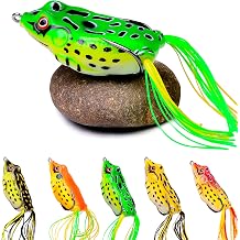 Topwater Frog Lure,Bass Trout Fishing Lures Kit,Realistic Frog Lures with Weedless Hooks,JoyFishing Soft Swimbait Floating Bait for Saltwater Freshwater Trout Bass