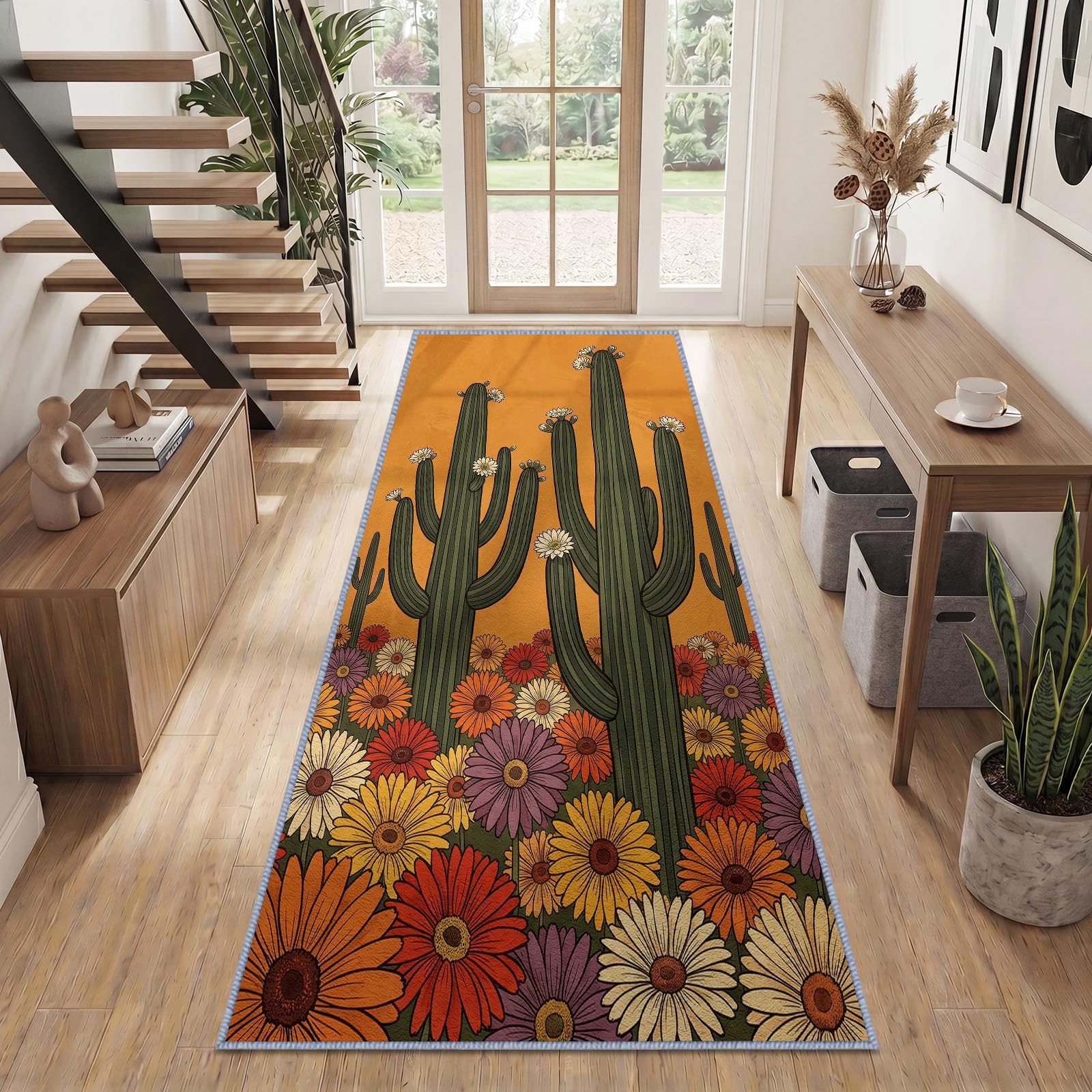 Cactus Saguaro Dywan do przedpokoju można prać w pralce 60x180cm