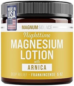 Magnum Solace Nighttime Magnesium Lotion with Arnica Soothing Relief & Relaxation, Highly Concentrated Magnesium for Muscles & Joints Apply to Legs or Feet Before Bed Skin-Friendly