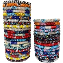 12 Random Mix Crochet Glass Seed Bead Bracelet Nepal Bracelet ONE Dozen