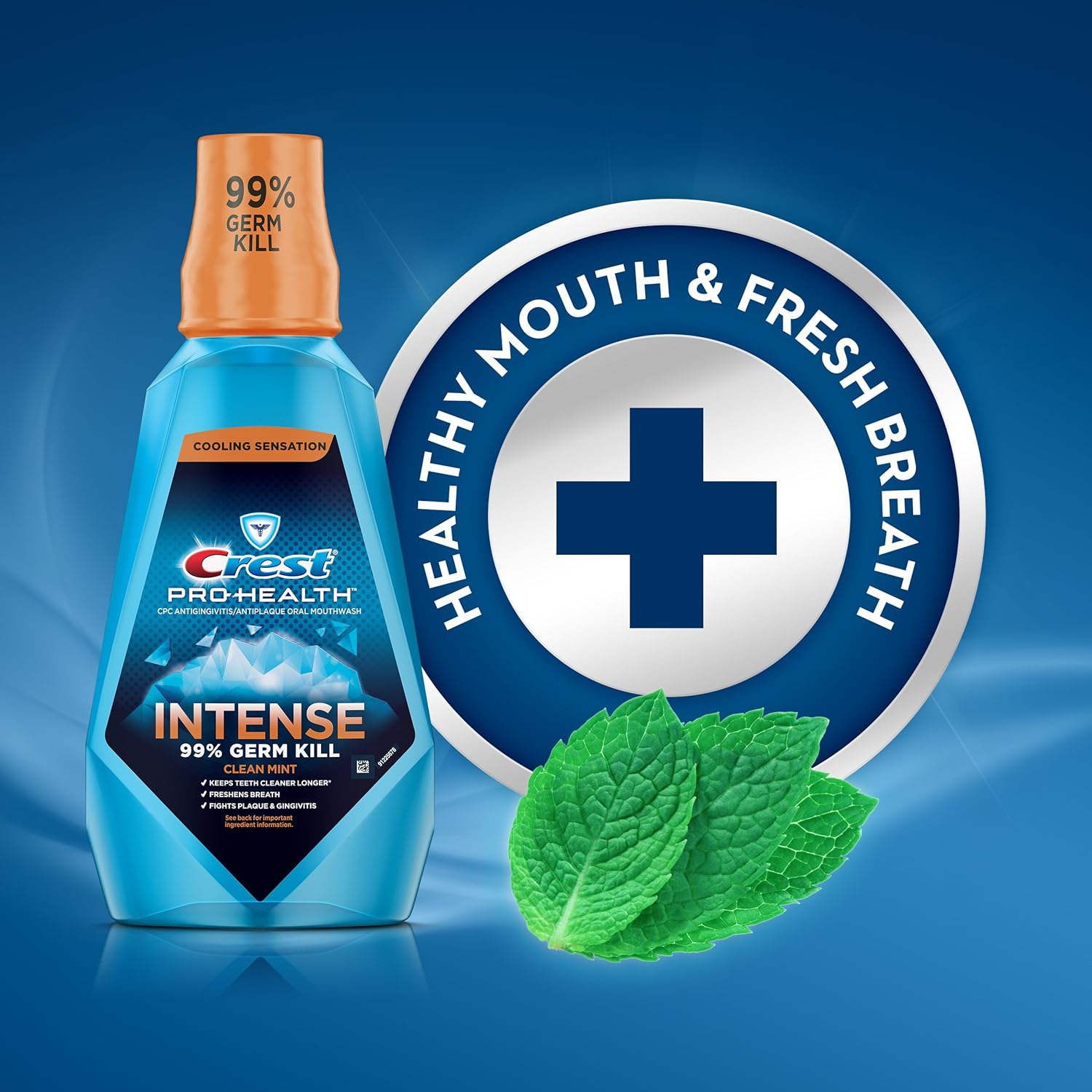 Crest Pro Health Intense Mouthwash with CPC (Cetylpyridinium Chloride), Clean Mint, 16.8 Fluid Ounce (Pack of 4) : Health & Household