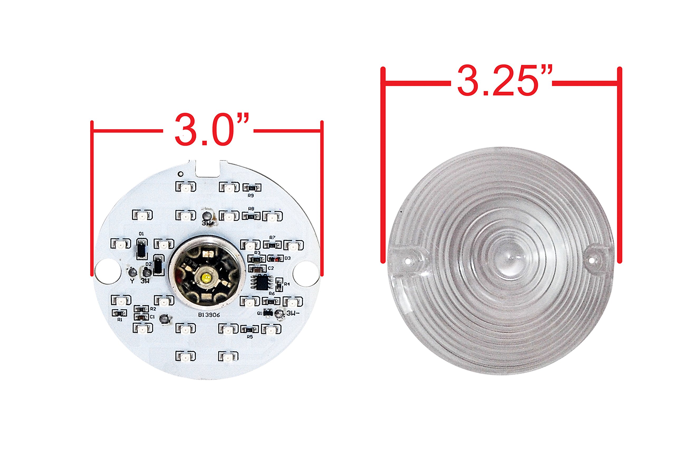 Amazon | OZ-USA 3インチ フロント ホワイト アンバー デュアル LED