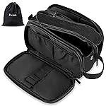 Elviros Travel Toiletry Bag for Men, Shaving Dopp Kit Water-resistant Bathroom Small Toiletries Organizer PU Leather Cosmetic Bags