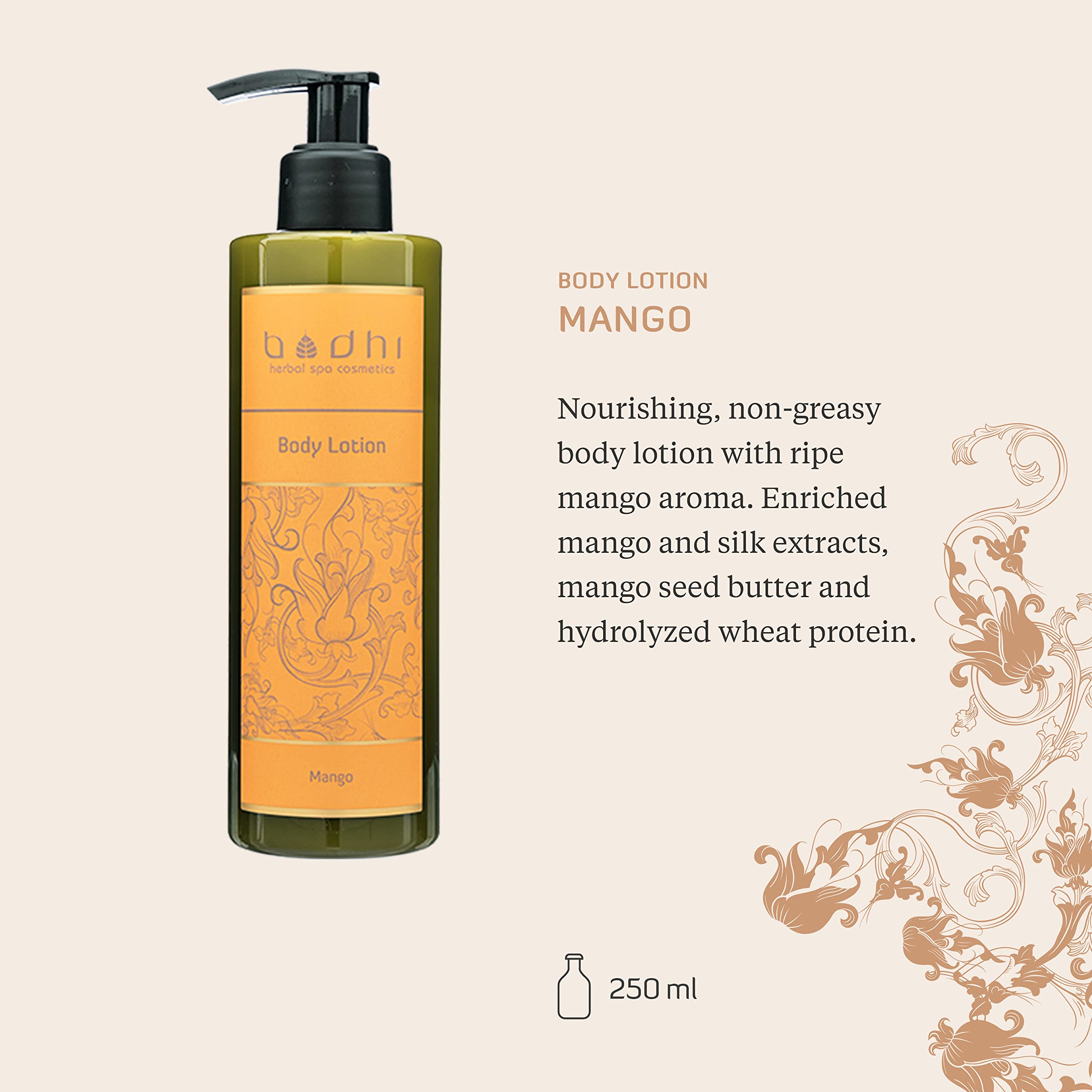 Bodhi® Naturkosmetik Juego de regalo MANGO 2 x 250 ml – Incluye leche corporal y gel de ducha, empaquetado en una bonita caja de Pandan hecha a mano para hombre y mujer/orgánico y vegano
