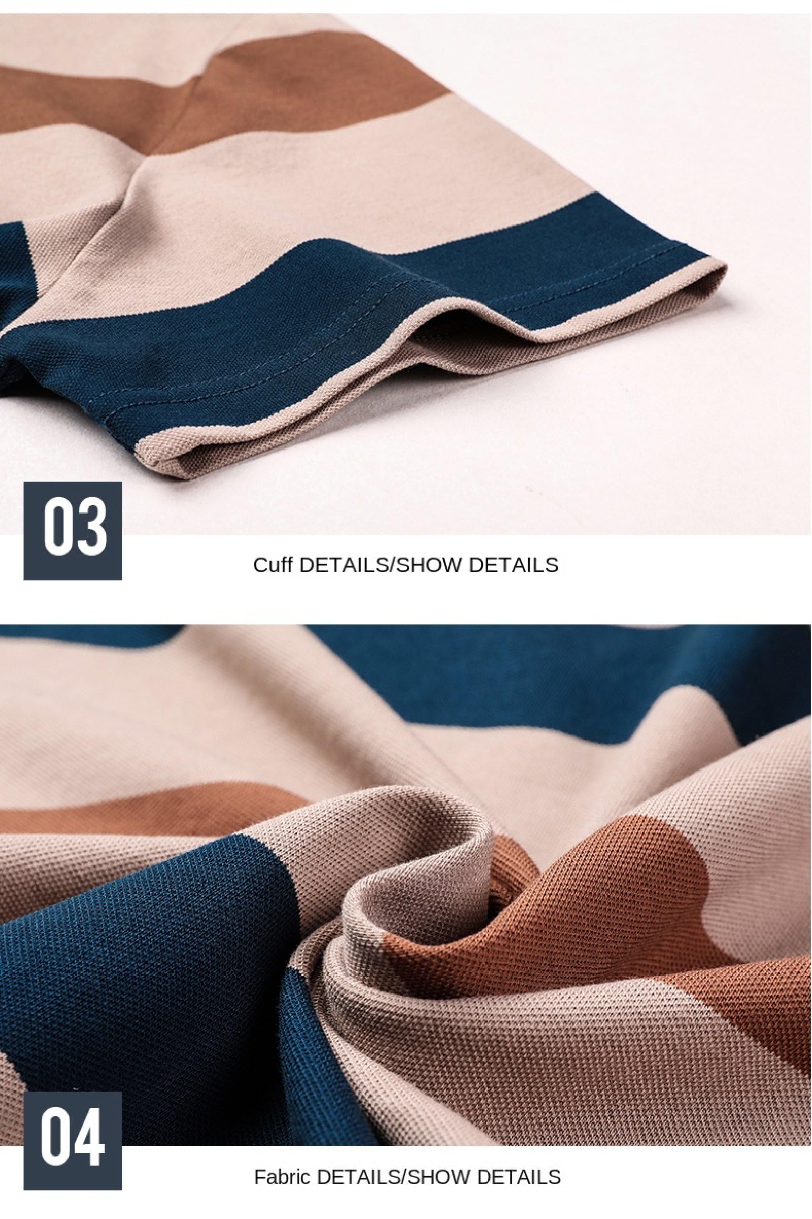 Moda Casual - Polo alla Moda in Cotone da Uomo, Manica Corta Estiva A Righe Rosse, Moda Casual, Abbigliamento da Uomo per Golf, Tennis, Lavoro