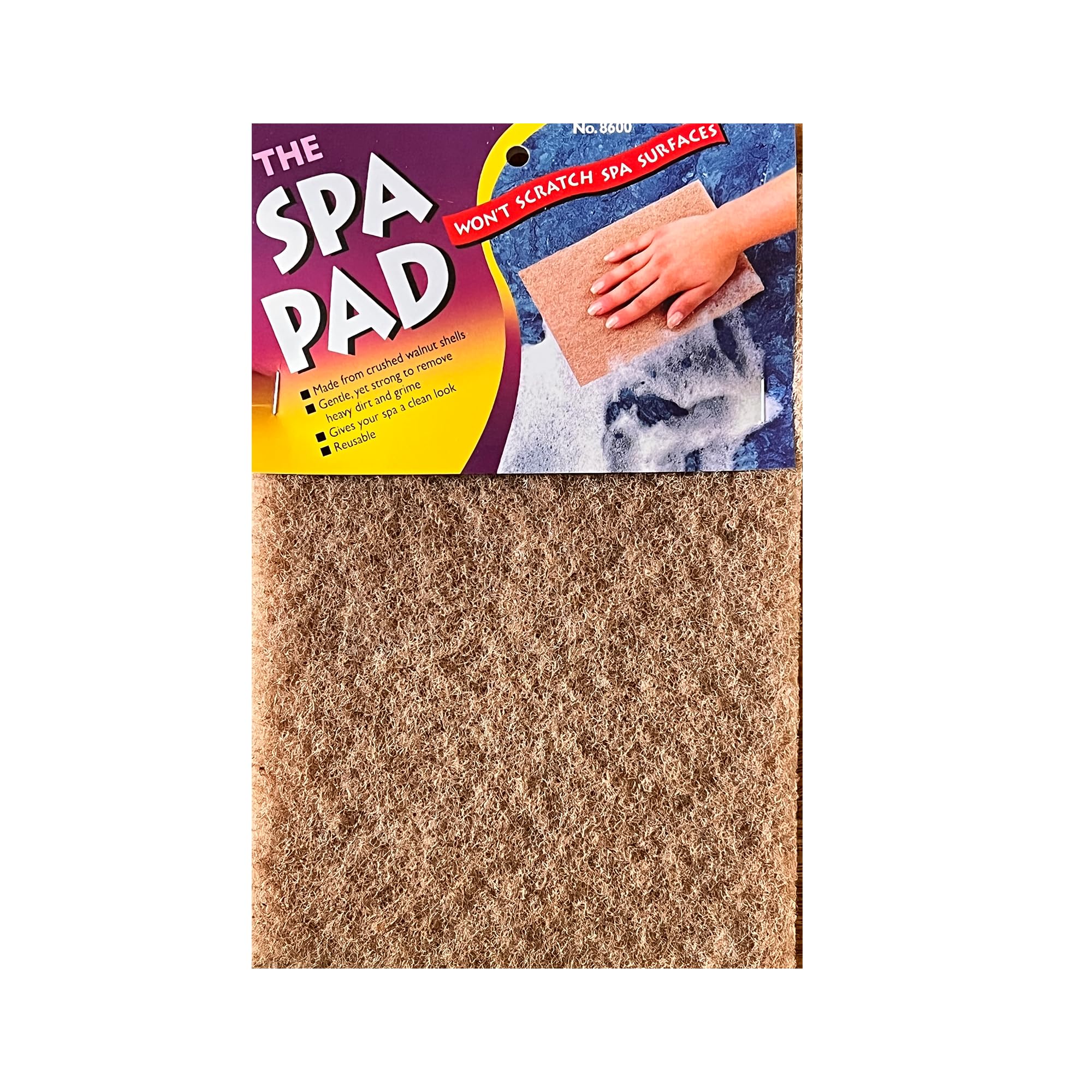 Ahh-SomeSpa & Hot Tub Cleaning Pad, Made from Crushed Walnut Shells, Reusable, and Scratch-Resistant, Removes Gunk, Grime & Sticky Particles from Any Surface, Designed for Hot Tub Surface Cleaning