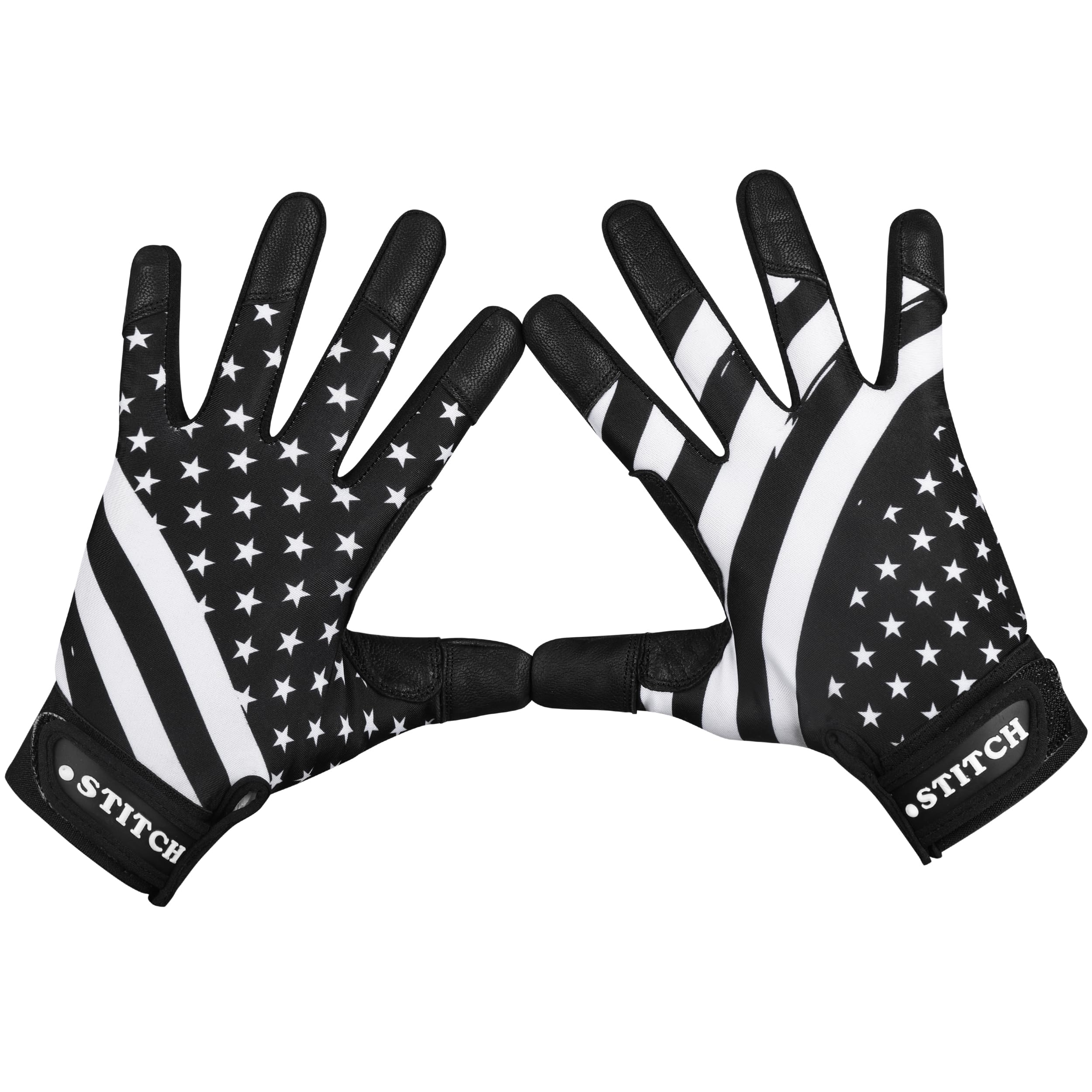 American Flag Baseball & Softball Batting Gloves - Men's & Youth Unisex (Black Stars & Strips, Adult Medium)