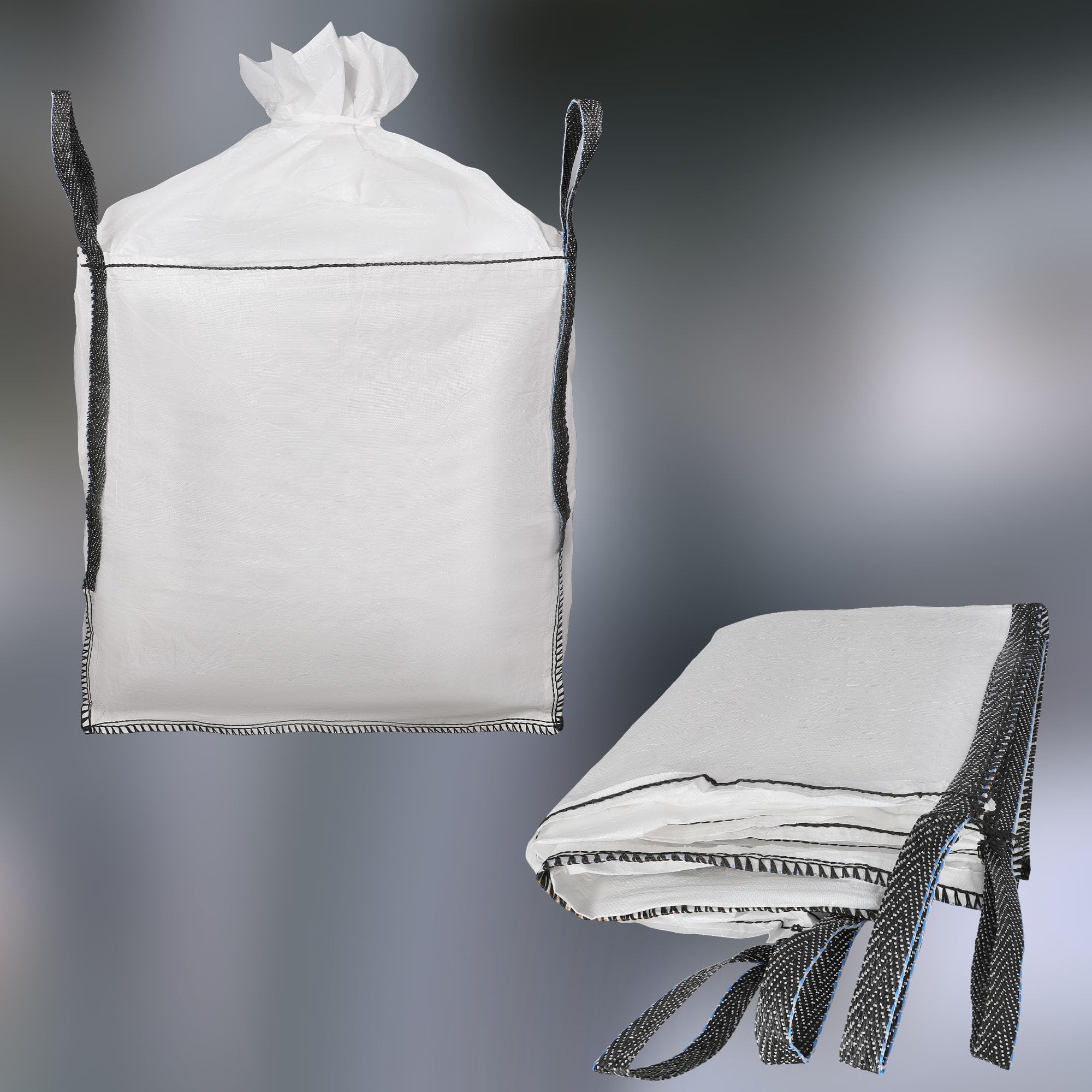 KOTARBAU® 2 sacos grandes de 90 x 90 x 90 cm para jardín, delantal estable y embudo de salida de 500 kg, polipropileno, para cargas pesadas, bolsas de residuos de jardín, bolsas de basura, bolsas de