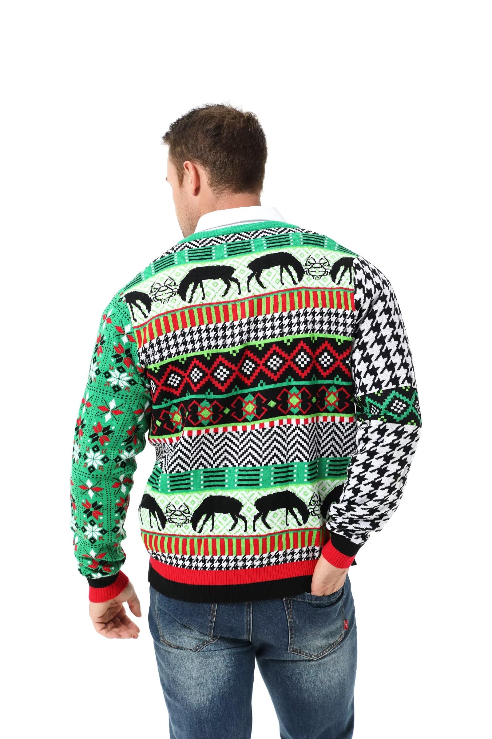 Sudadera de Navidad unisex para mujer y hombre, divertida sudadera con capucha de punto navideño para mujeres con elfo Ren y árbol de Navidad, sudadera festiva unisex para fiestas, Best Wishes All