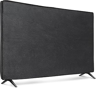 Kwmobile Dust Cover for 75" TV - Fabric Case Protector for Indoor Flat Screen - Black