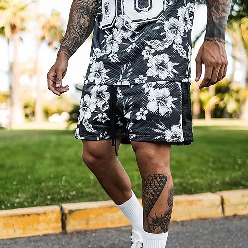 Miniatura 3 de MECH-ENG Men's Paisley Shorts Retro Graphic Athletic Running Mesh Lightweight Beach Summer Shorts