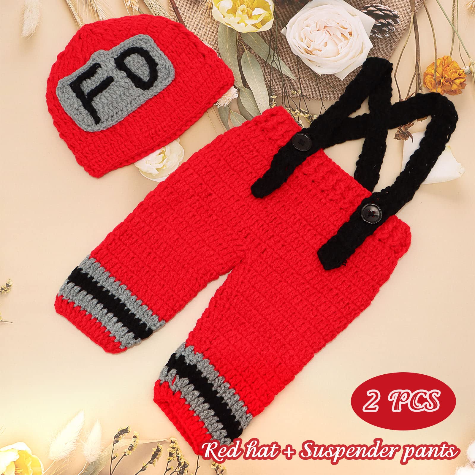Baby Wearing Crochet Baby Fireman Outfit Crochet Baby Fireman
