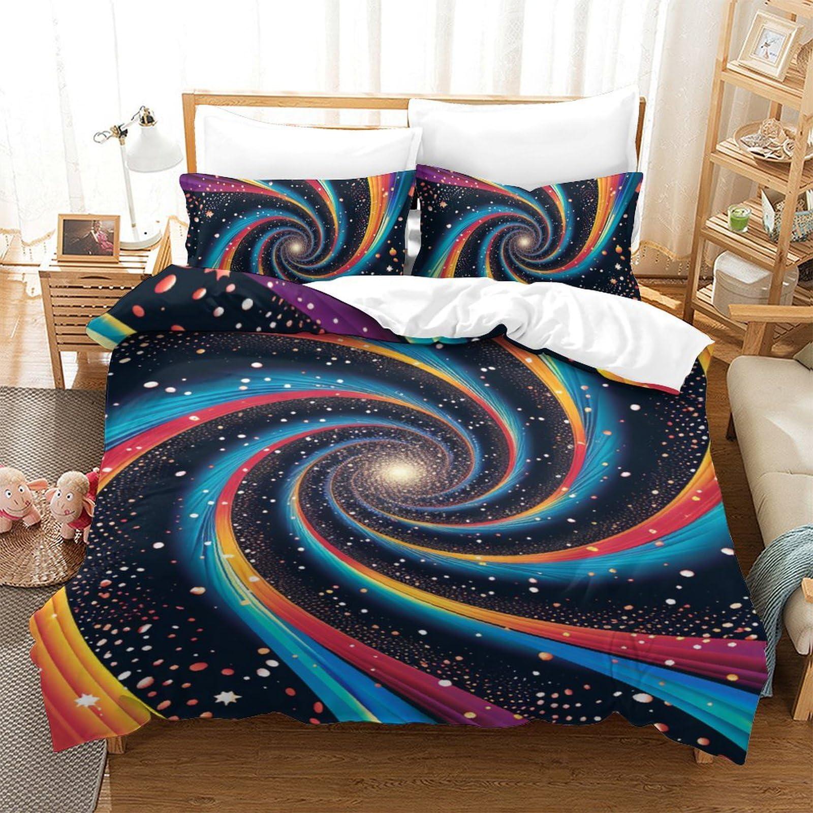 Housse de couette lit simple 140x200cm pour chambre moderne ado adulte