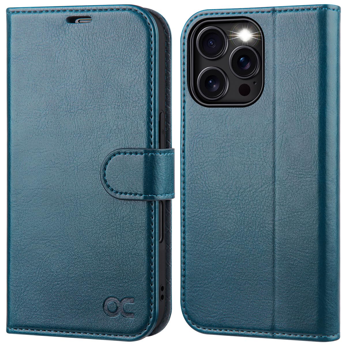 OCASE for iPhone 16 Pro Case, PU Leather Wallet, Magnetic Flip Folio Cover with RFID Blocking, Card Holders, Shockproof TPU