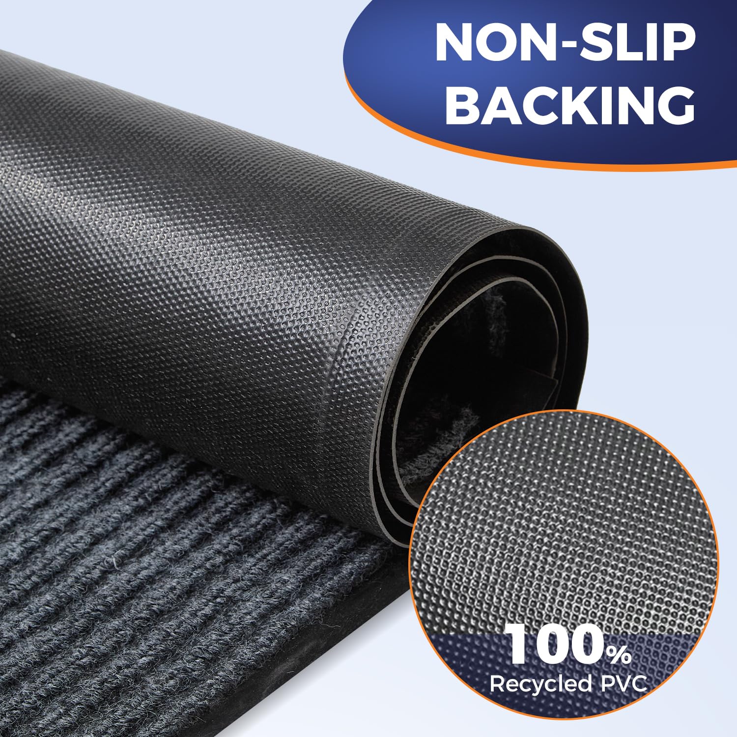 Commercial Floor Mat, 3 x 5 FT Extra Large Door Mat, Indoor/Outdoor Entrance Mat, Commercial Rug with Water & Stain Proof, Easy to Clean, Low-Profile, Heavy Duty Rubber Mat, Charcoal Grey — Amazon image 7
