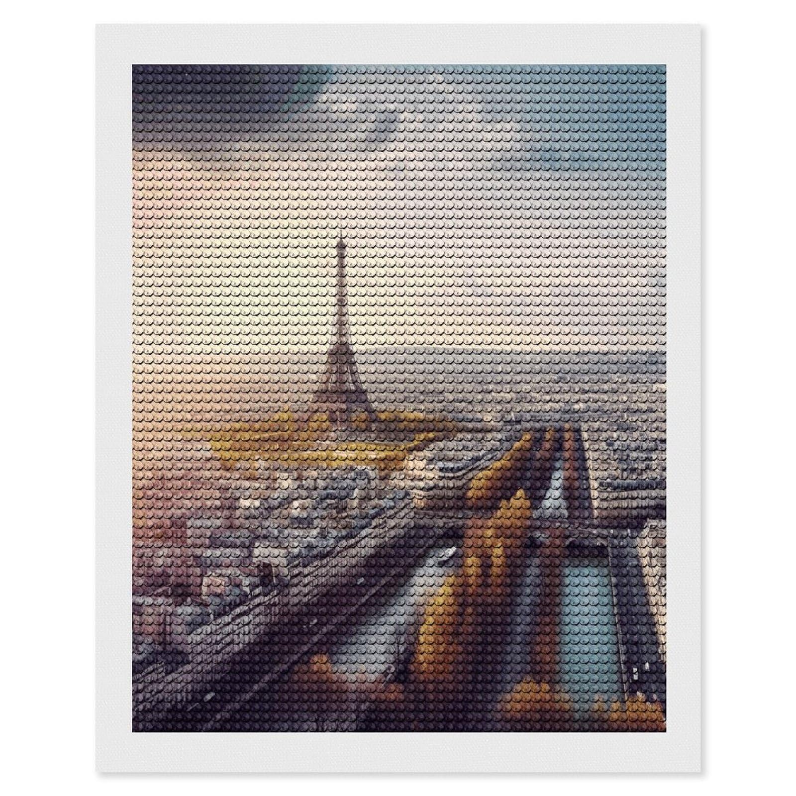 FekiLoot Aerial View of Paris Cityscape Paint by Numbers Kit for Adults Beginner DIY Diamond Dots Paintings Round Full Drill Diamond Art Kits Picture Diamond Art Painting Kits for Home Decor 16"x20"