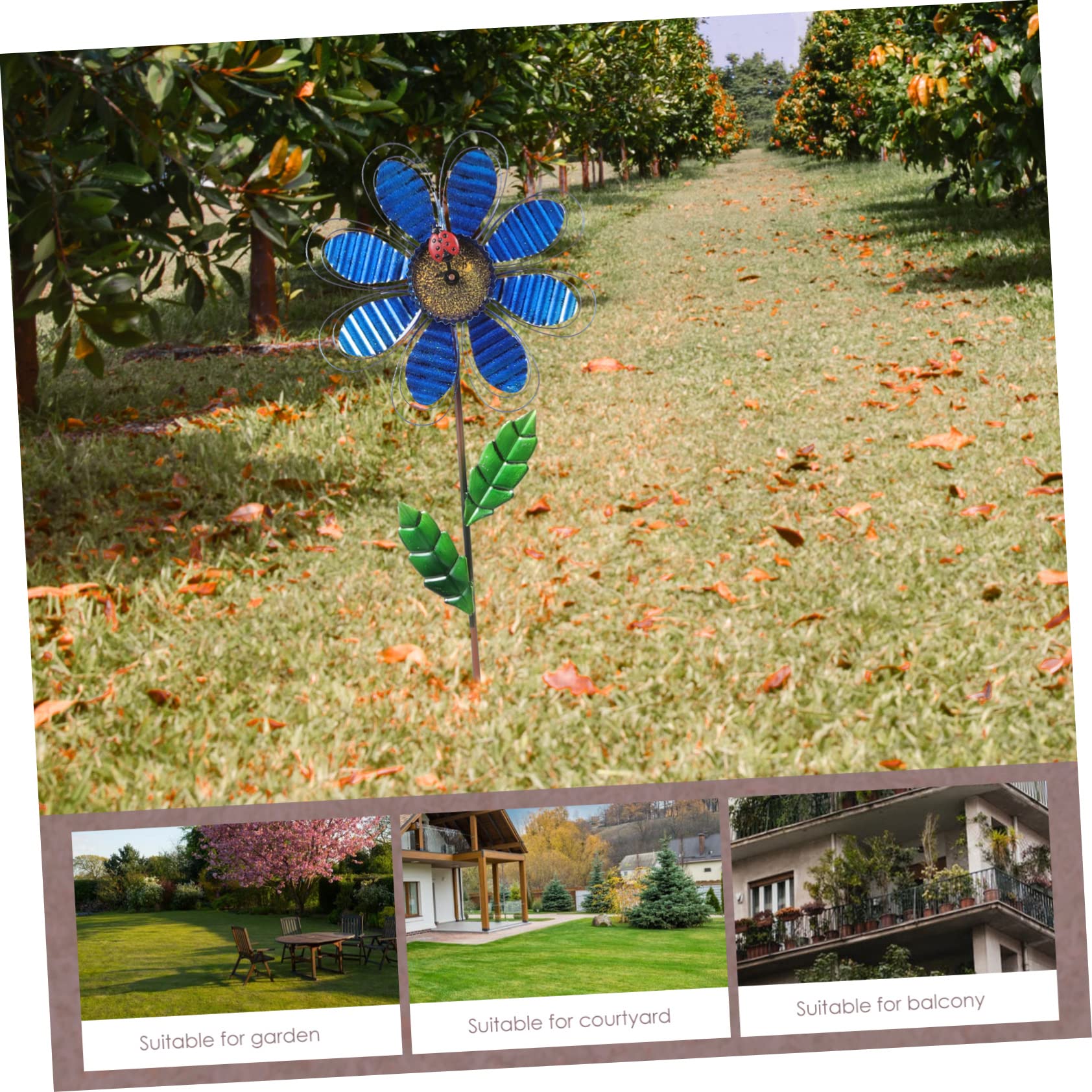 Molino De Viento De Hierro Decorativo Molino Giratorio para Patio Decoración Exterior