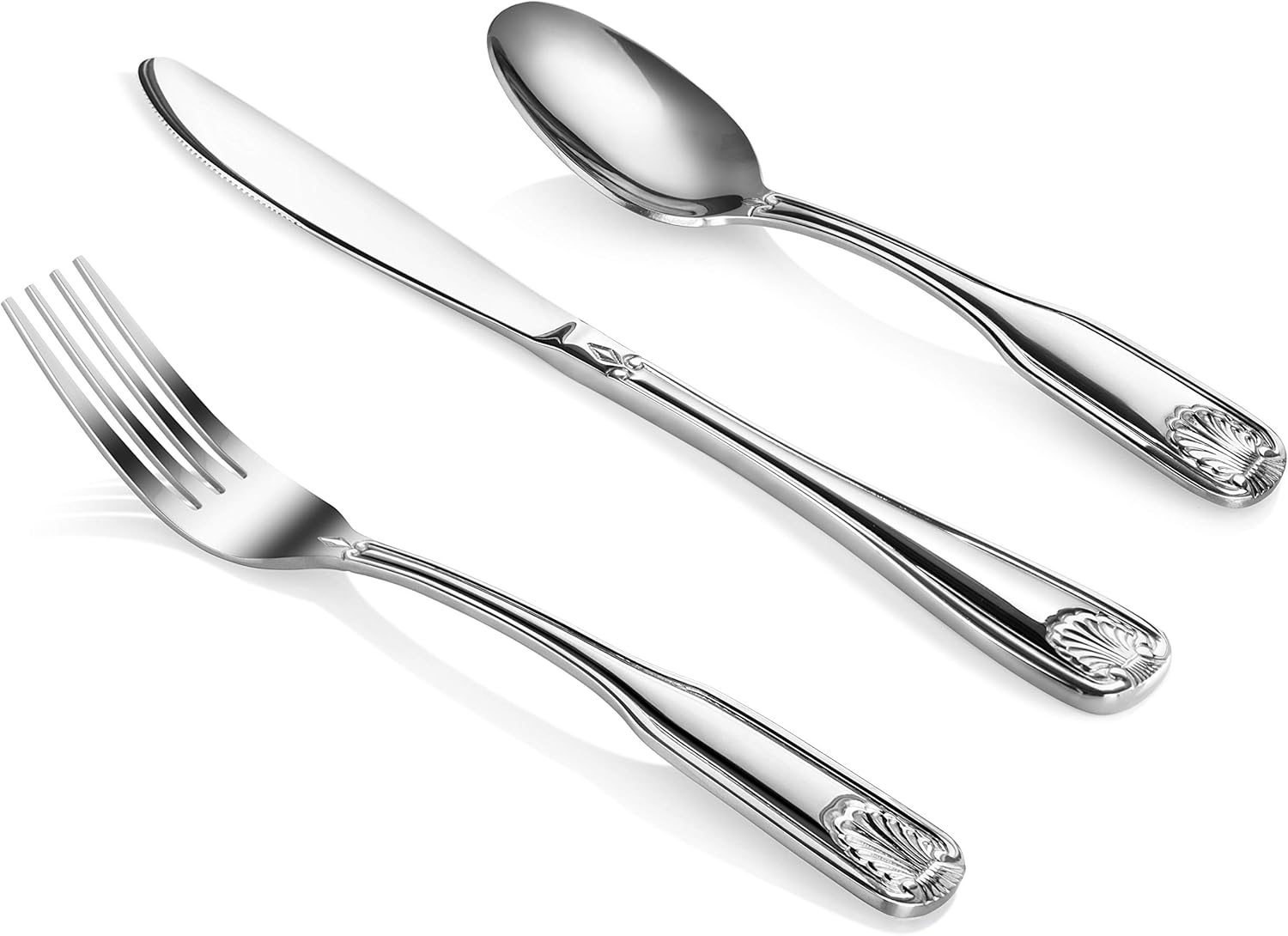 New Star Foodservice 58901 Shell Pattern, 18/0 Stainless Steel, 36 piece Flatware Set