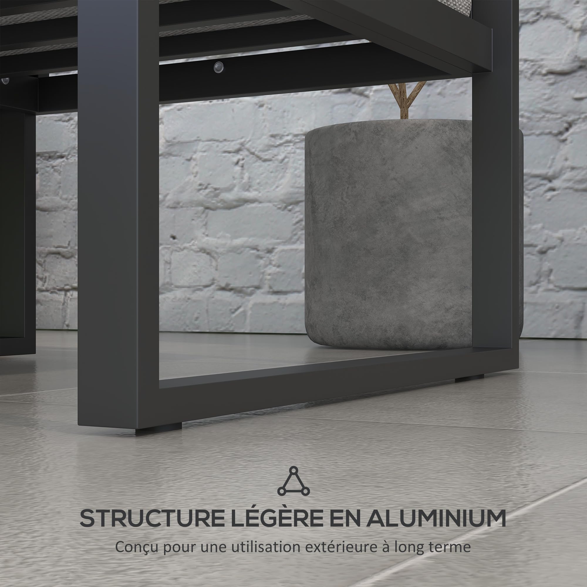 Outsunny 6 Piezas de diseño contemporáneo al Aire Libre Esquina Muebles de jardín para 5 Personas - Aluminio - Gran Comodidad