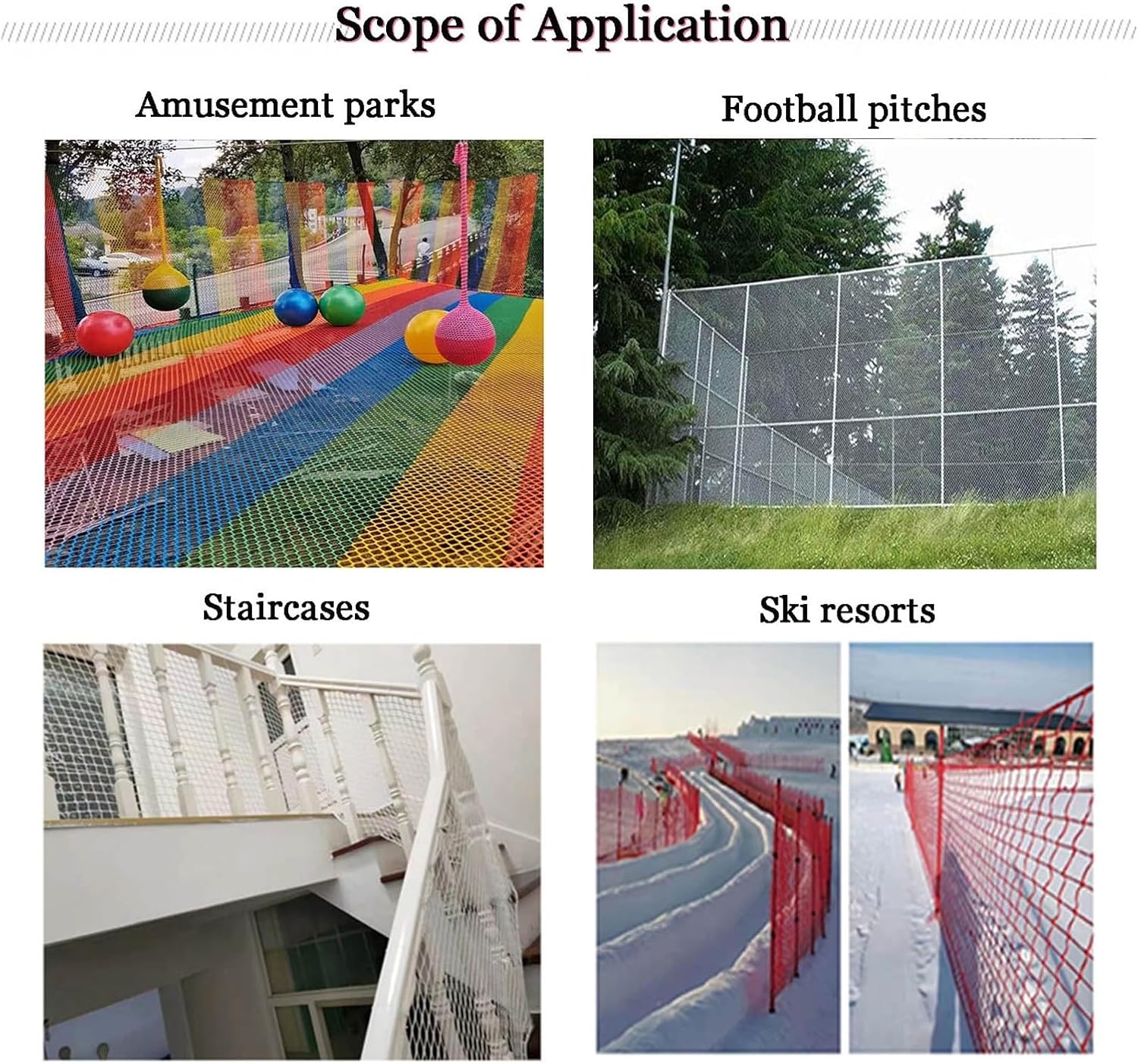 Anti Fall Netting for Balcony and Stair Railing Guard High Load Bearing Capacity Scenic Area Guardrails Net for Hammocks HSOQN(2x2m(6.6x6.6ft))