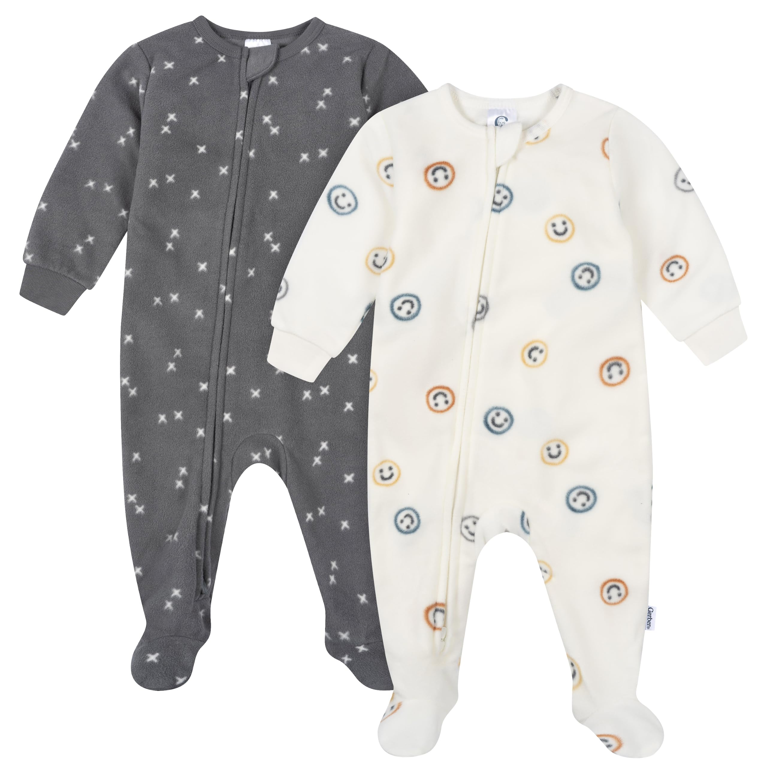 Gerber Baby Boys 2-Pack Flame Resistant Fleece Footed Pajamas