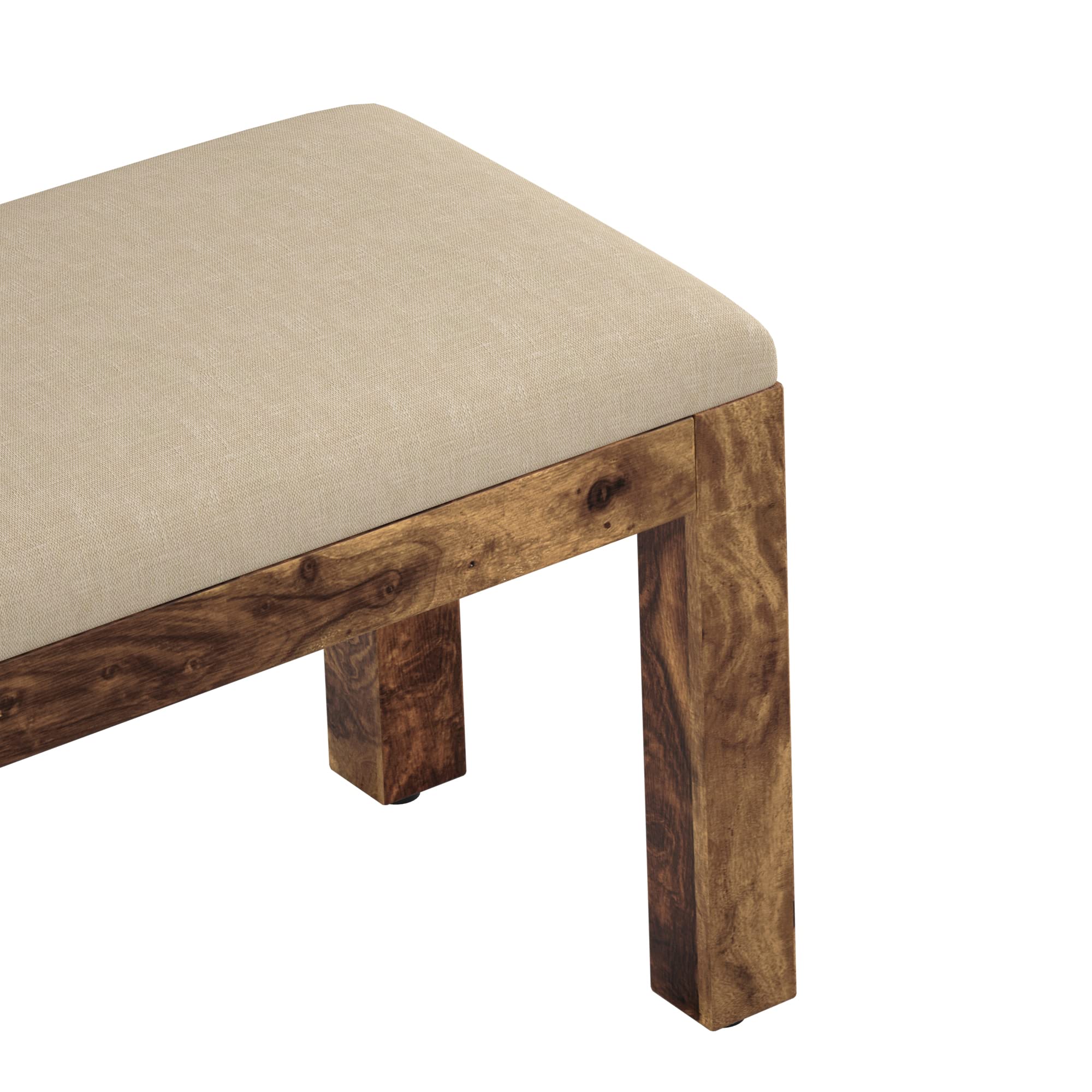 Amazon Brand - Solimo Wantage Solid Sheesham Wood Cushioned Bench (Natural Finish) - Image 4 thumbnail