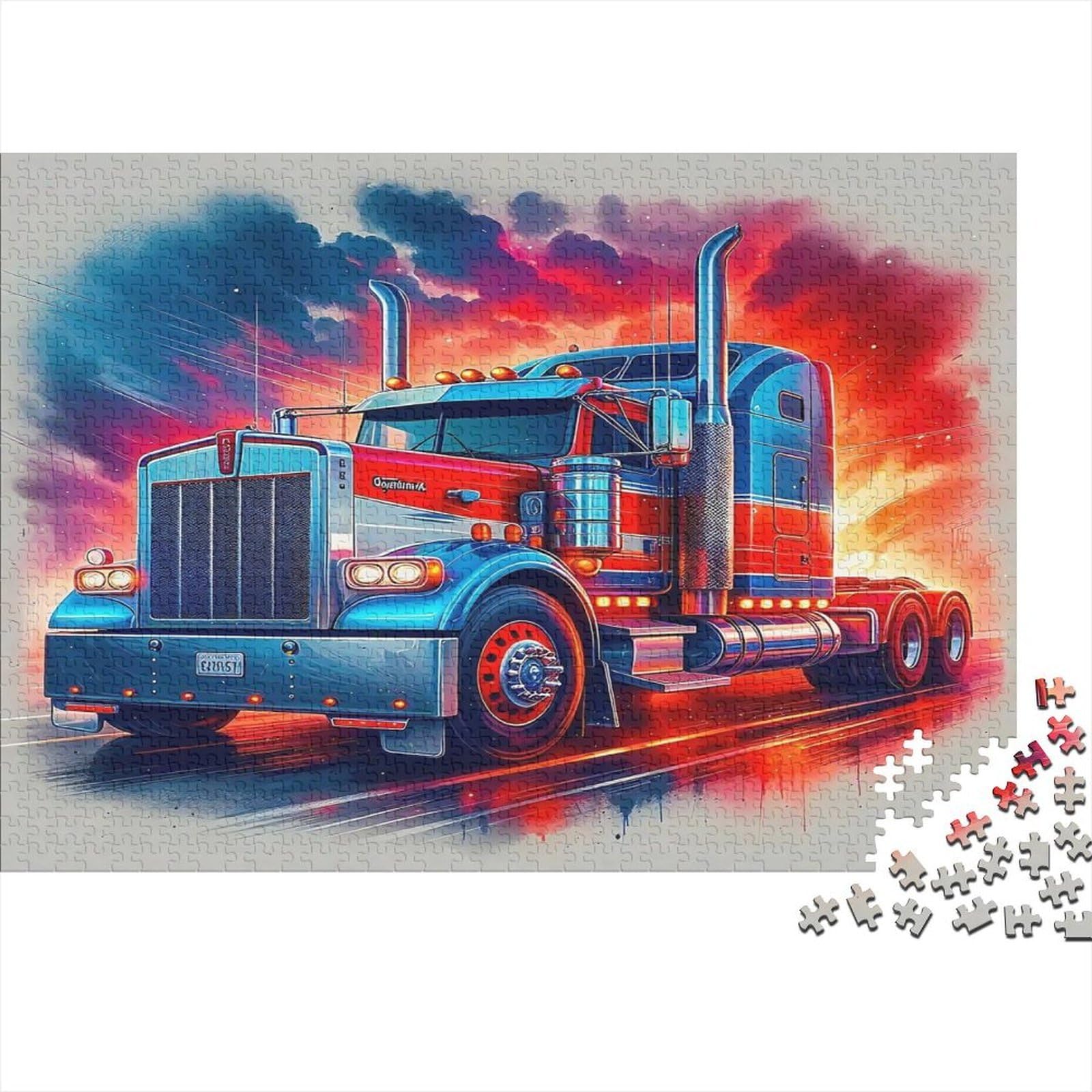 Truck Jigsaw Puzzle 1000 Pieces Paper Adult Road Art Relaxation Focus 70x50cm/1000pcs