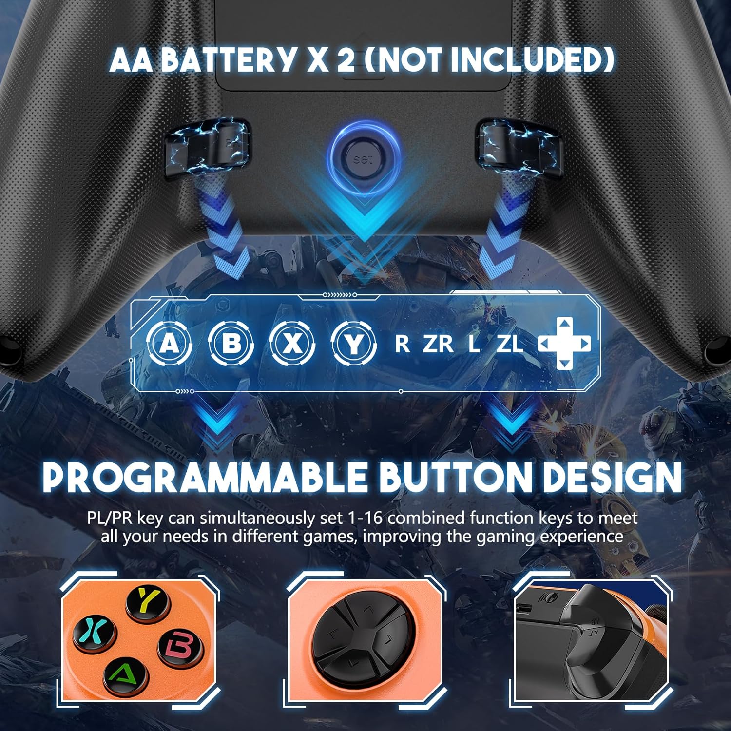 Wireless Controller for Xbox, 2 Pack Game Controllers for Xbox One, Xbox Series X/S, Xbox One X/S, iOS, Android, Steam and Windows PC Gamepad with Upgraded Trigger, Turbo, Programming Function