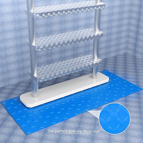 Miniatura 4 de DECOHS Alfombra de escalera de piscina, 9 x 36 pulgadas, antideslizante, alfombrilla protectora para piscina sobre el suelo, escaleras, escaleras