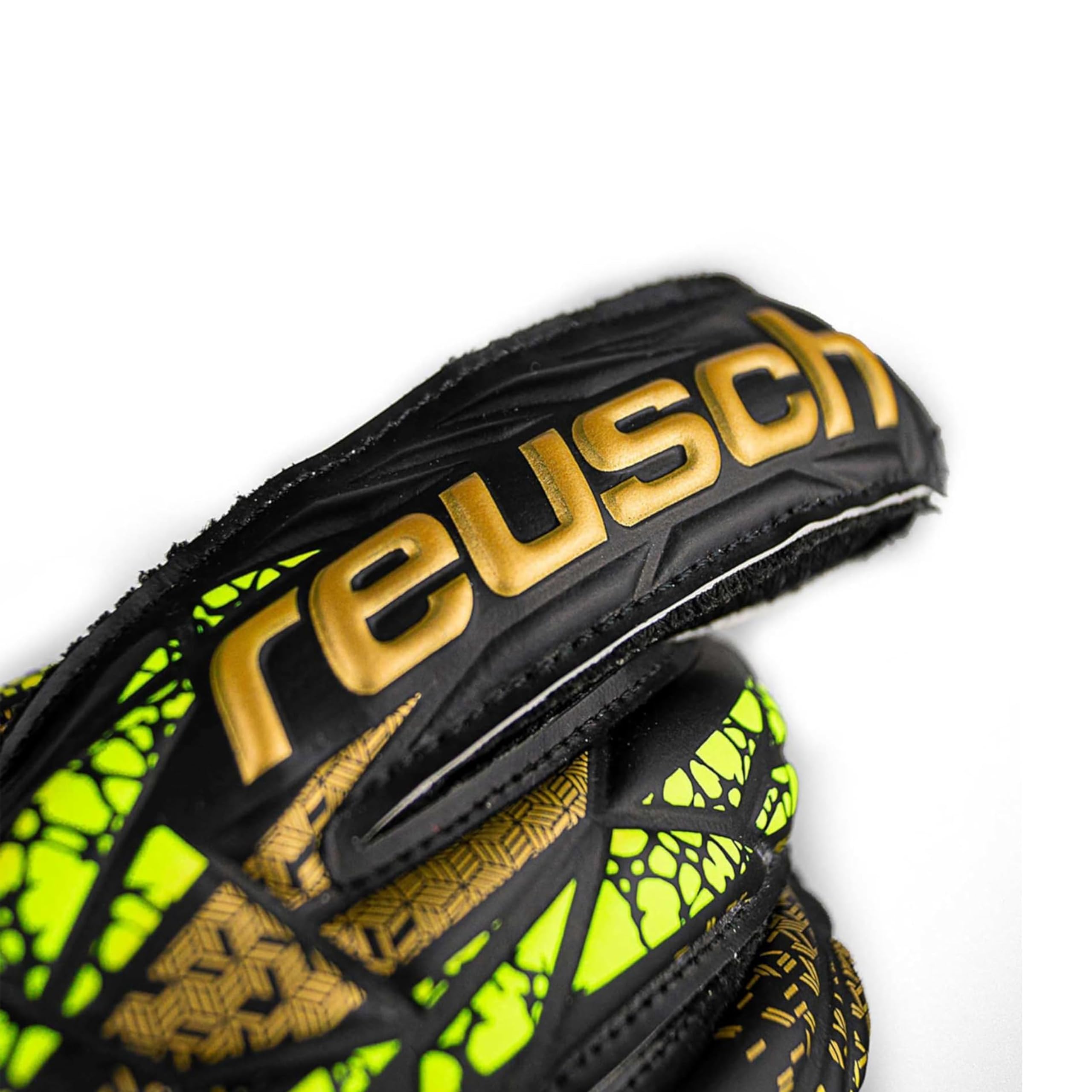 Reusch Attrakt Infinity Finger Support rękawice bramkarskie dla dorosłych, optymalne do sztucznej trawy, rozmiar 8, czarno-złoto-żółte