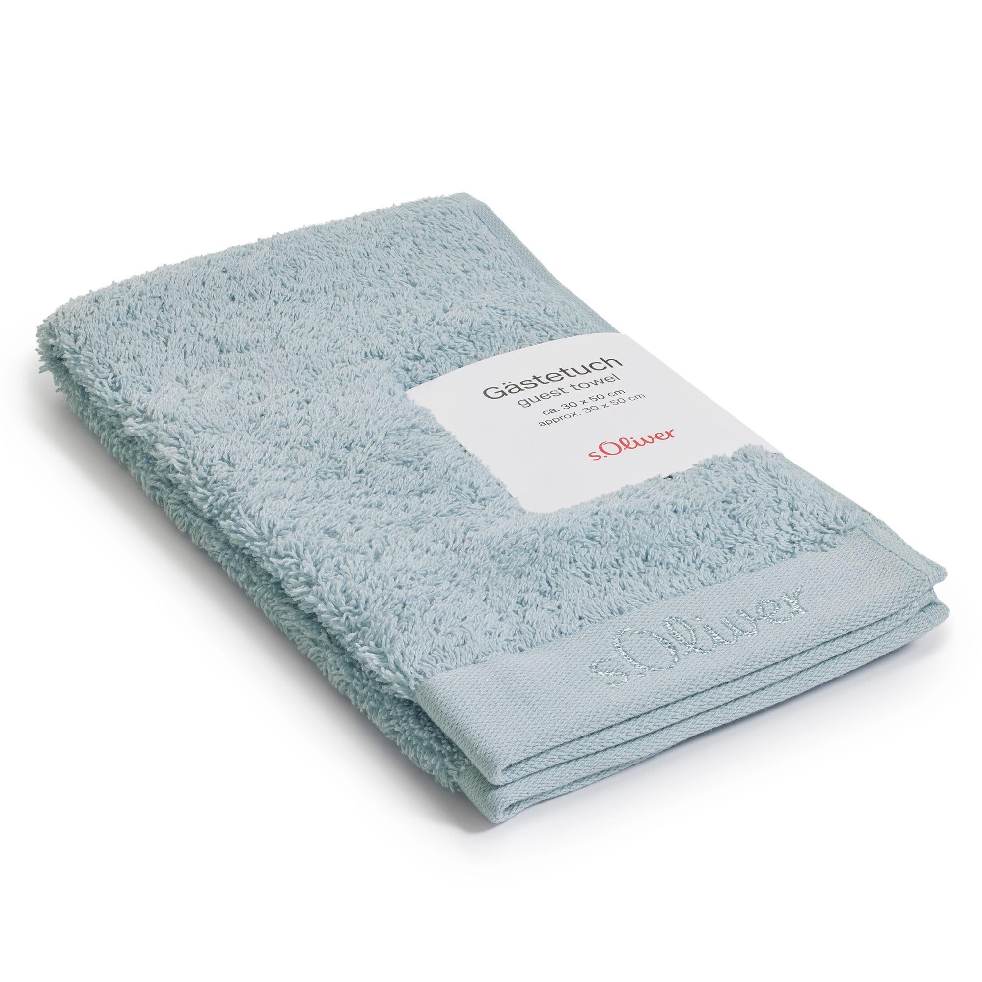 s.Oliver Guest Towel 30x50 cm - 100% Cotton, 600 g/m², soft & absorbent, light blue guest towel