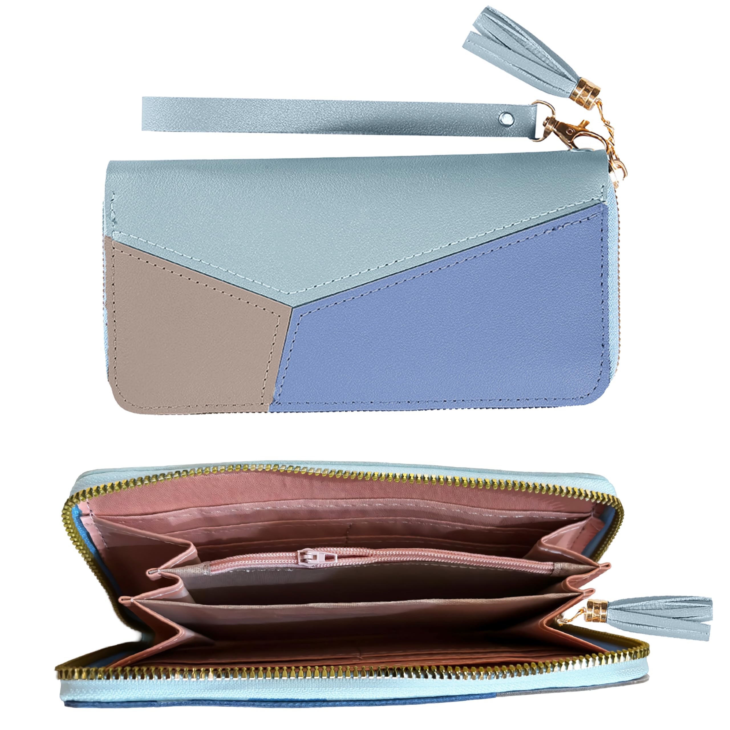 kraptick Women's Wallet - Compact Purse Clutch Wallet for Women, Stylish Card Coin Holder, Debit Card Holder, Money Organizer and Travel Wallet for Women with 13 Slots-(Blue)-picture-16