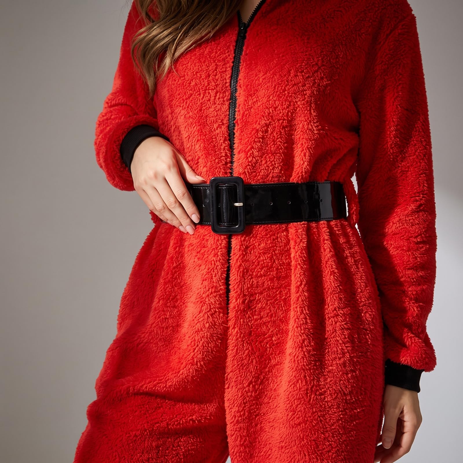 TISHITA Combinaison de Fête Femme Combinaison Pyjama Tenue One Piece Survêtement avec Capuche Chaude Finitions Fermeture Devant Ceinture au Taille en