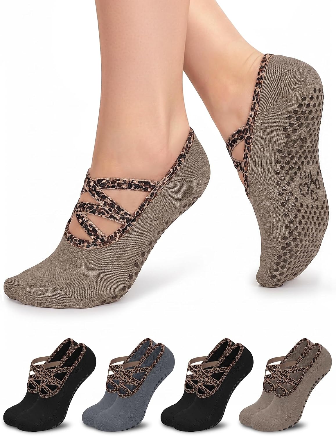 Pilates Socks for Women, Cute Non Slip Grip Socks Athletic Socks