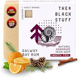The Black Stuff All Natural Bar Soap for Men Handmade Cold Process Soaps with Organic Ingredients and Essential Oils - Mens Soap for Daily Use, Galway Bay Rum Body Soap