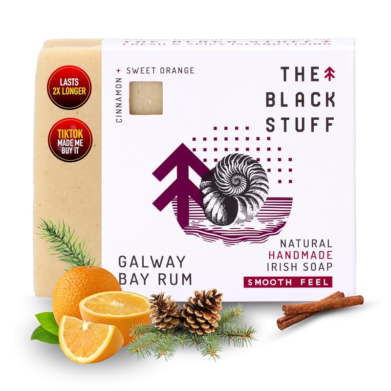 Sabonete em barra The Black Stuff Galway Bay Rum, processo a frio, 135 g